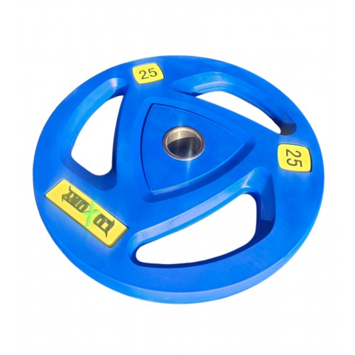 Χρωματιστοί Δίσκοι άρσης βαρών 25 Kg: 7cm