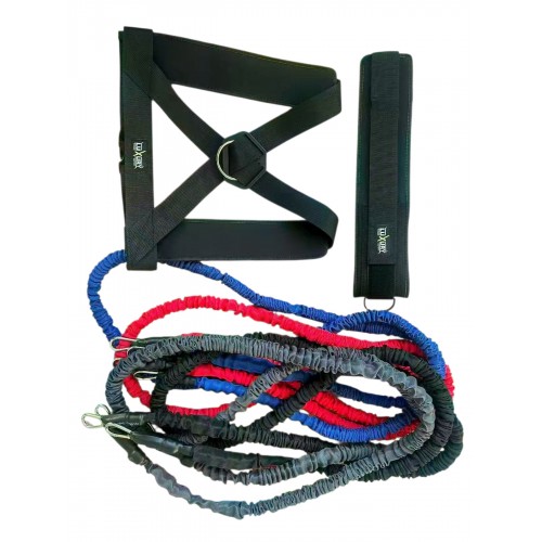 Σετ 4 λάστιχων τριών μέτρων γιλέκο και ζώνη.